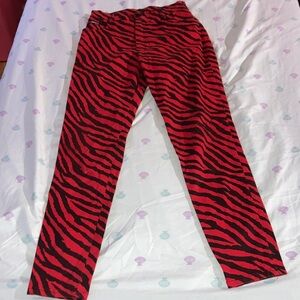 Tark 1 Red and Black Zebra Print Kids Pants